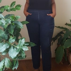 Plus size cropped blue jeggings